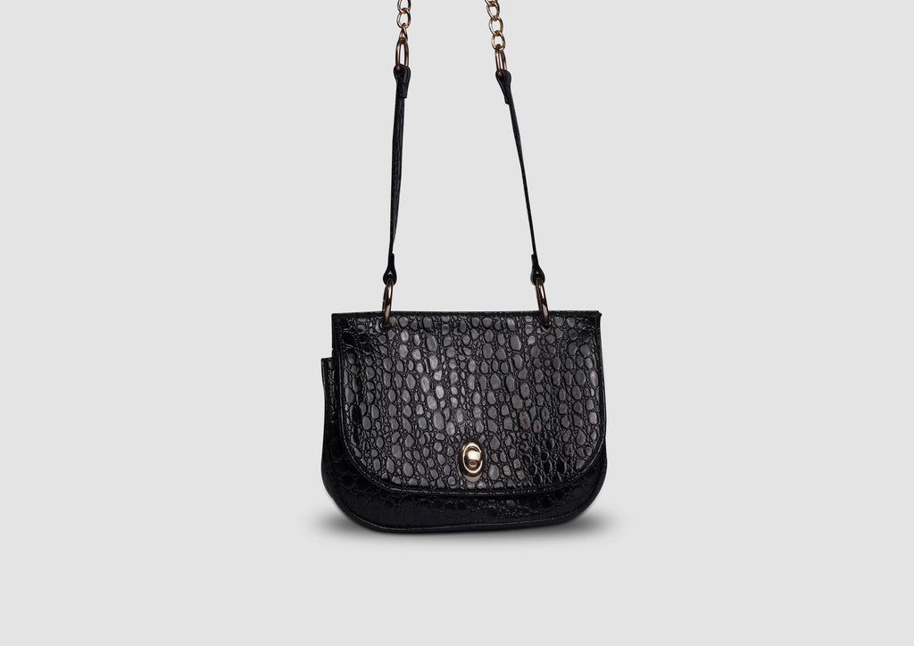 Blooms Mini Handbag – Premium Faux Leather Crossbody Bag for Women | Lock & Flap | Gold-Tone Accessories