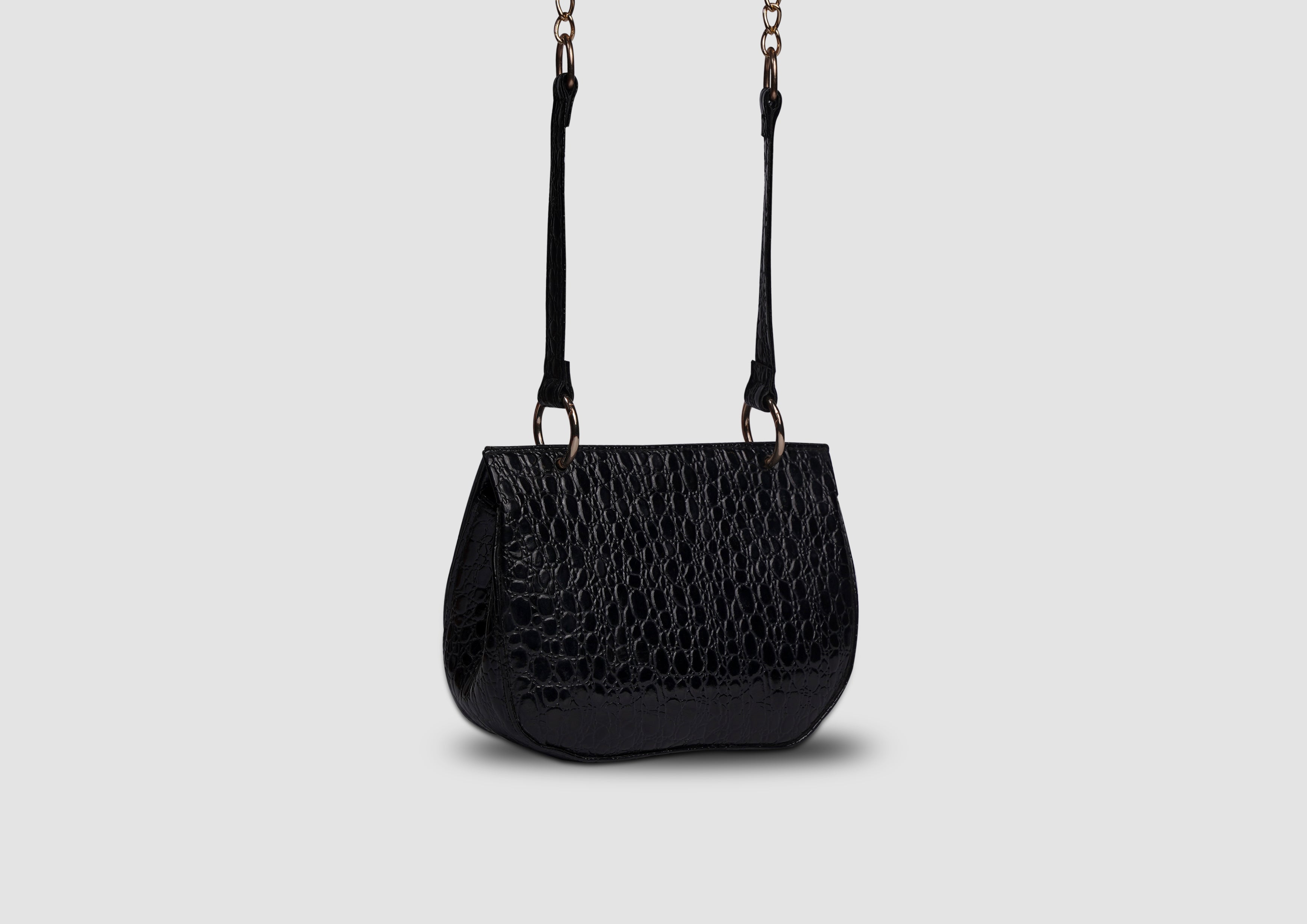 Blooms Mini Handbag – Premium Faux Leather Crossbody Bag for Women | Lock & Flap | Gold-Tone Accessories