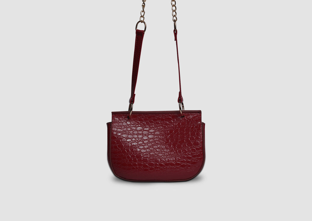 Blooms Mini Handbag – Premium Faux Leather Crossbody Bag for Women | Lock & Flap | Gold-Tone Accessories