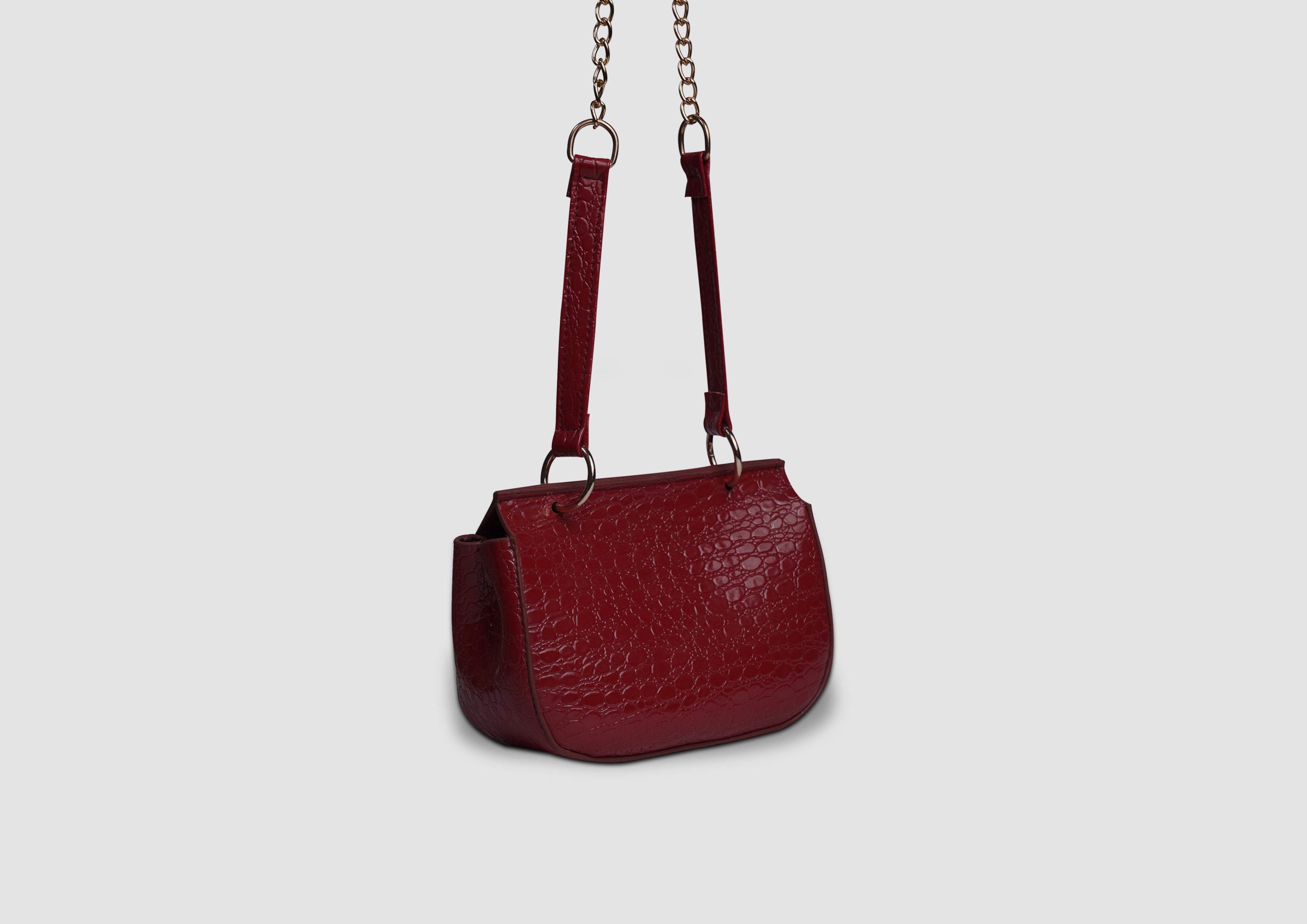 Blooms Mini Handbag – Premium Faux Leather Crossbody Bag for Women | Lock & Flap | Gold-Tone Accessories