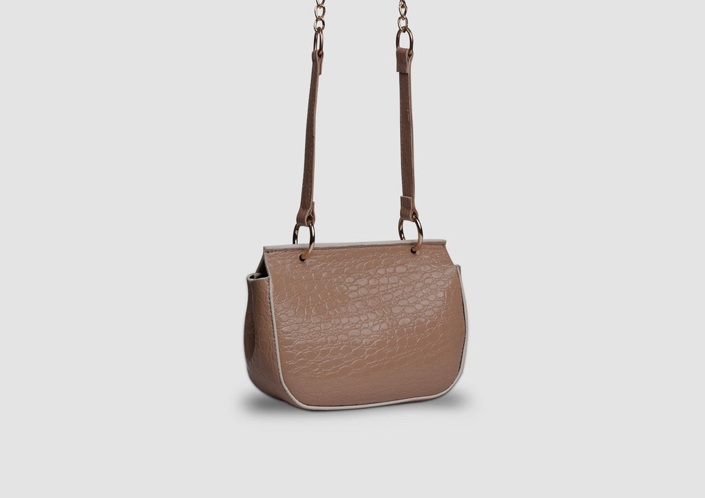 Blooms Mini Handbag – Premium Faux Leather Crossbody Bag for Women | Lock & Flap | Gold-Tone Accessories