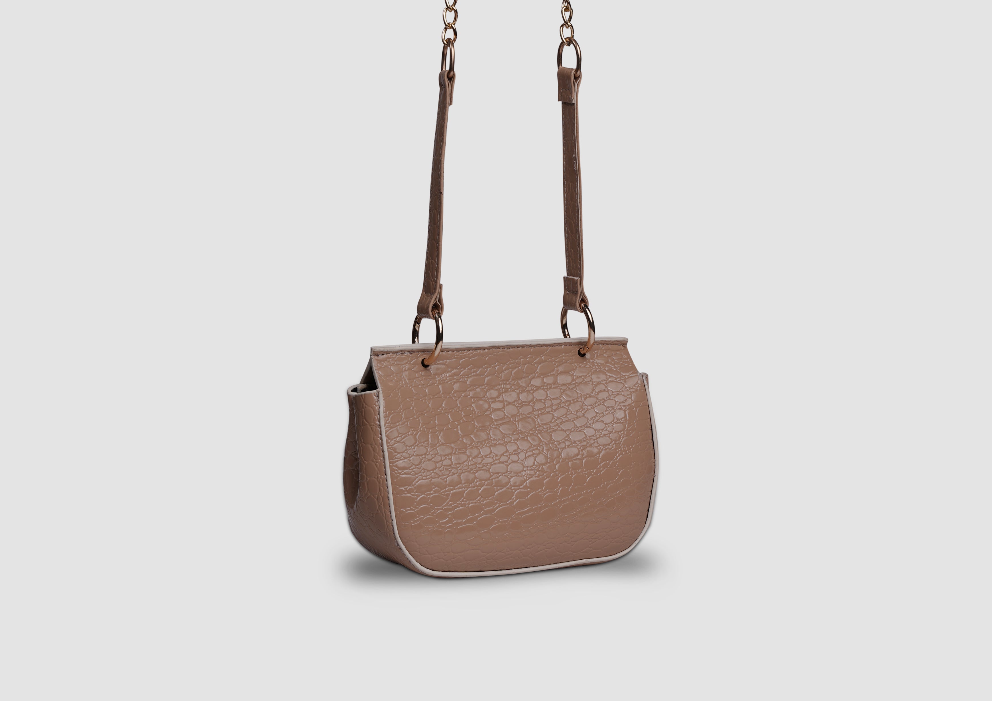 Blooms Mini Handbag – Premium Faux Leather Crossbody Bag for Women | Lock & Flap | Gold-Tone Accessories